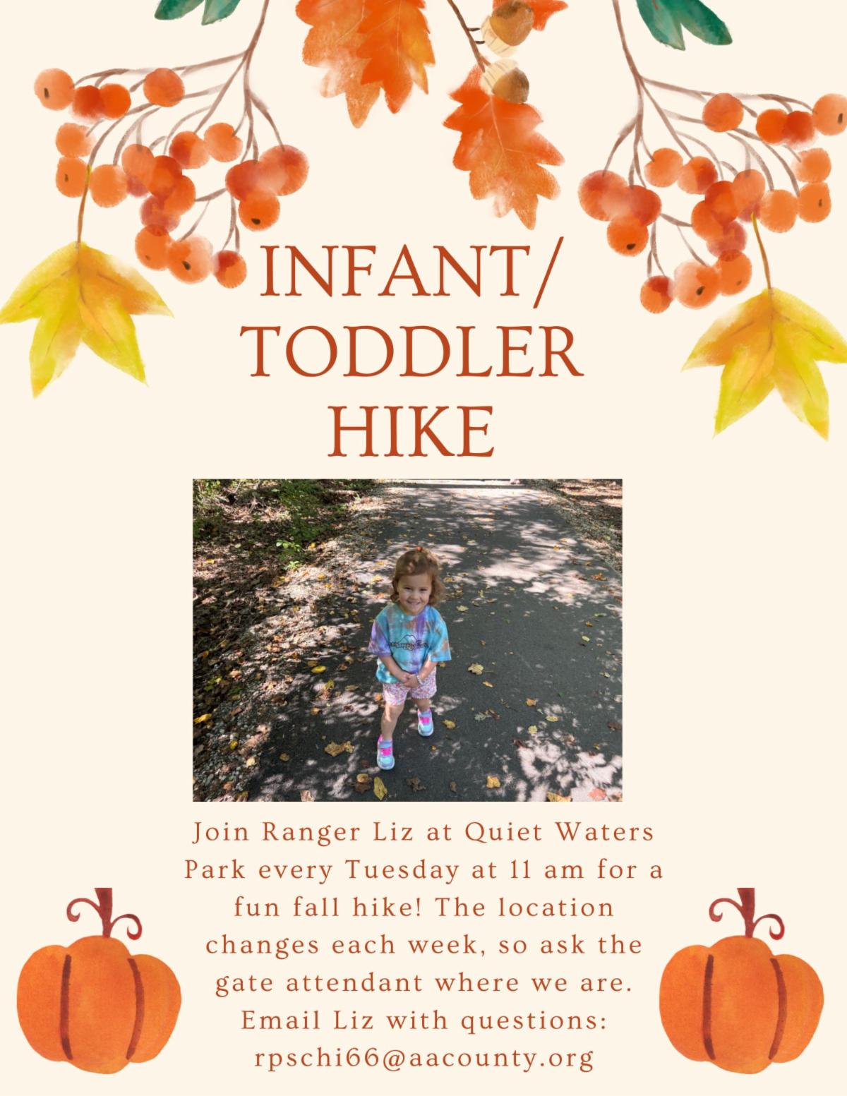 Infant-Toddler Hikes @ Location within Quiet Waters Park changes weekly