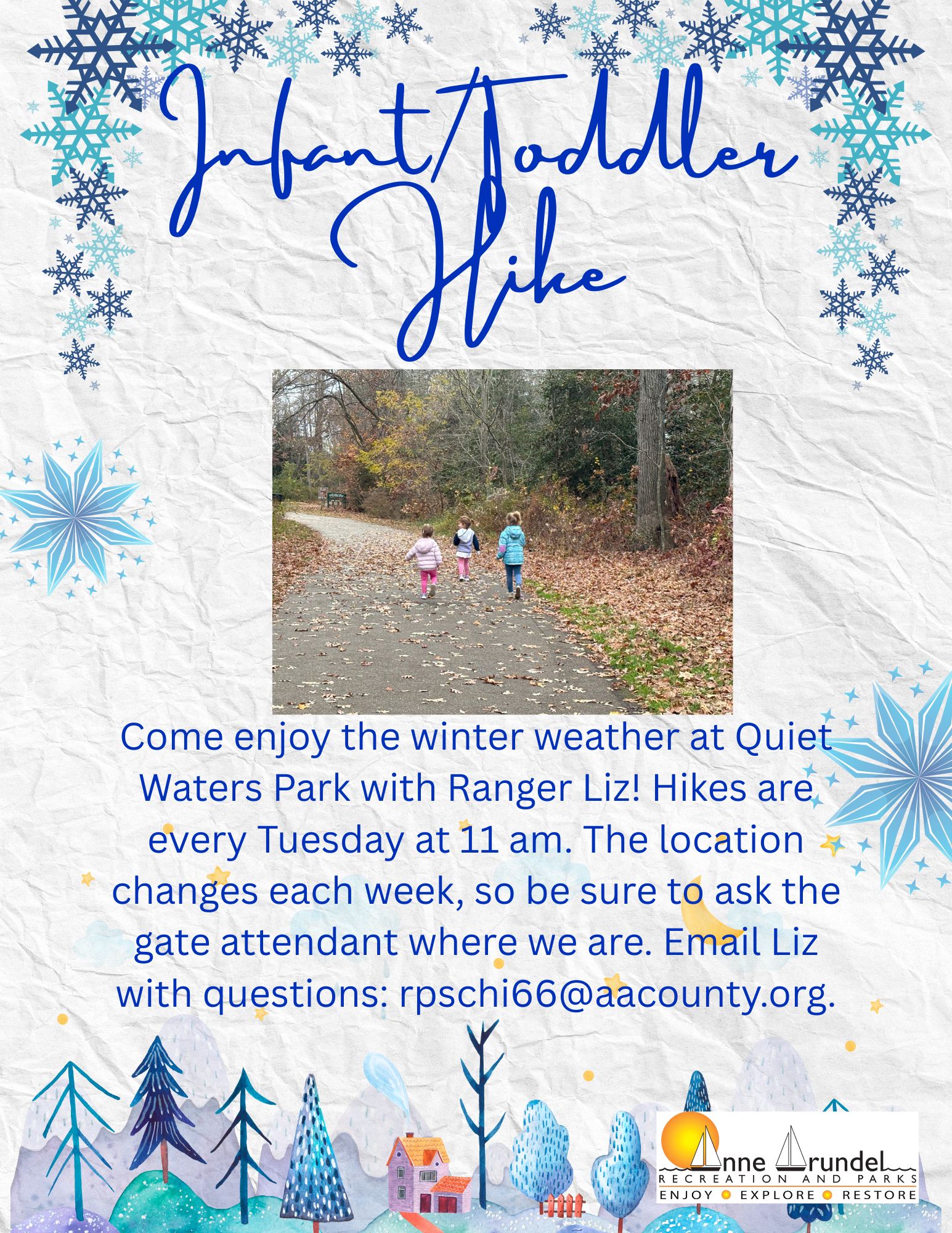 Infant-Toddler Hikes @ Location within Quiet Waters Park changes weekly