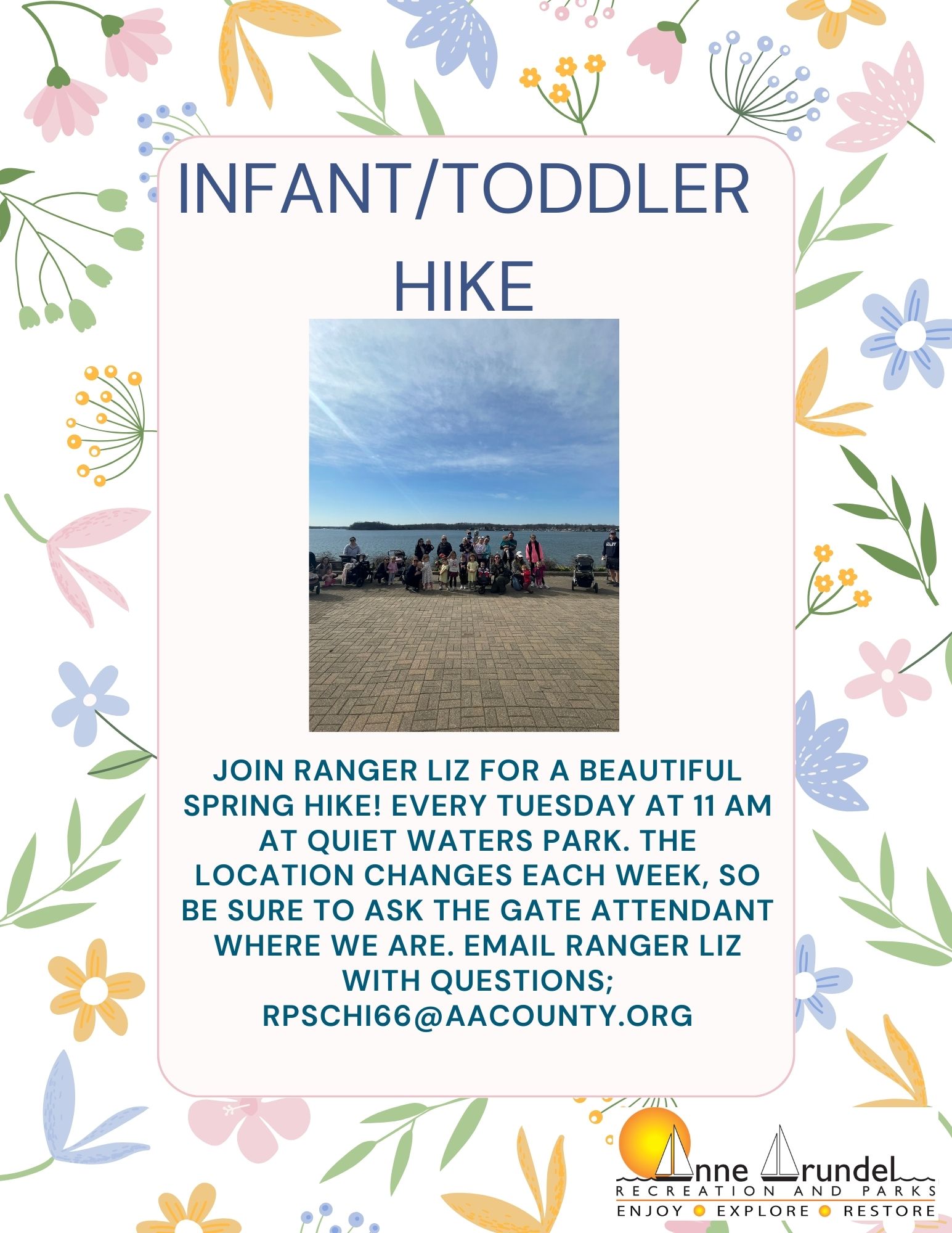 Infant-Toddler Hikes @ Location within Quiet Waters Park changes weekly
